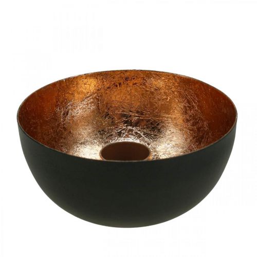 Floristik24 Gyertyatartó fekete, bronz rúd gyertyatartó Ø10cm H5cm