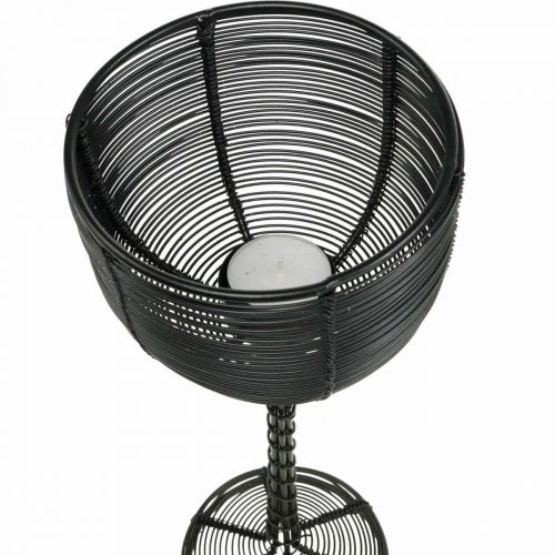 tételeket Tealámpa tartó fekete fém dekoratív borospohár Ø10cm H26,5cm