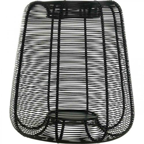 tételeket Gyertyatartó Fekete fém kosár Gyertyatartó Ø24cm H26cm