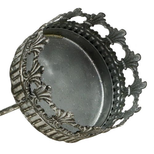 Floristik24 Mécsestartó ezüst antik Ø7cm M12cm 4db