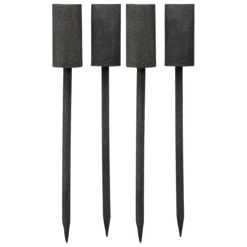 Floristik24 Gyertyatartó rúd gyertyák fém antracit vintage Ø23mm 4db