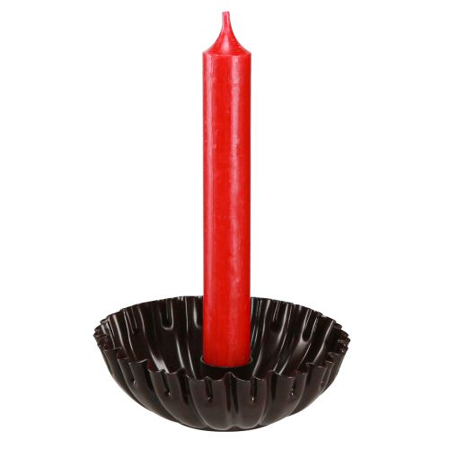 tételeket Gyertyatartó vintage tortaforma sötétbarna Ø11,5cm 4db