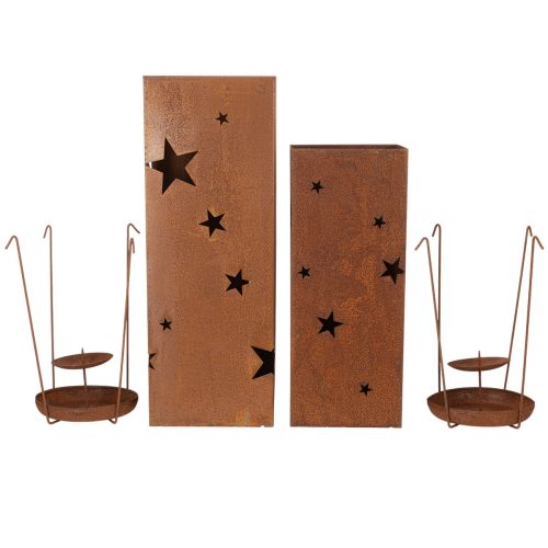 tételeket Karácsonyi gyertyatartók, rusztikus kivitelben, 40/50 cm magas, 2 darabos szett