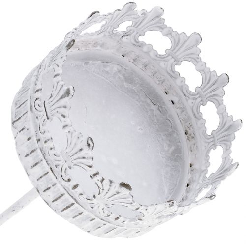 Floristik24 Mécsestartó fehér antik Ø7cm M12cm 4db