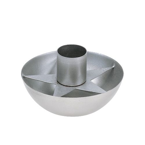 Floristik24 Gyertyatartó kúpos gyertyához ezüst Ø8cm H5cm