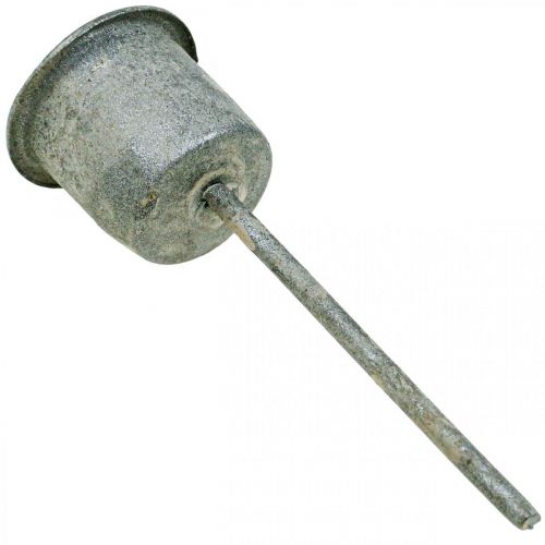 Plug-in gyertyatartó Shabby Chic szürke Ø3cm H8,5cm 8 db | Floristik24.hu