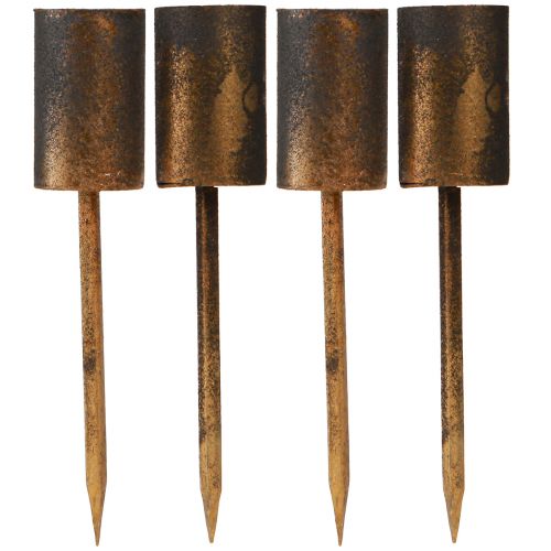 Floristik24 Gyertyatartó pálcás gyertyákhoz Ø28mm tű antik arany 4db