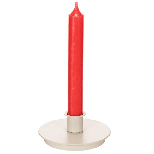 Kerek, krémszínű gyertyatartók kúpos gyertyákhoz, asztaldísz, 10 cm, 2 darab | Floristik24.hu