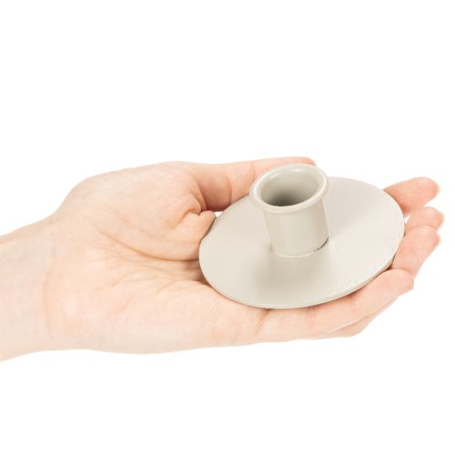 Matt bézs színű fém gyertyatartó, kis gyertyatartó kúpos gyertyákhoz, 8 cm, 3 darab | Floristik24.hu