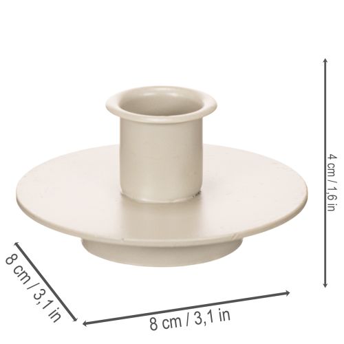 Matt bézs színű fém gyertyatartó, kis gyertyatartó kúpos gyertyákhoz, 8 cm, 3 darab | Floristik24.hu