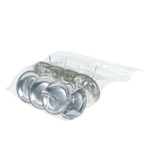 tételeket Ezüst tövises gyertyatartó Ø8cm 16 db