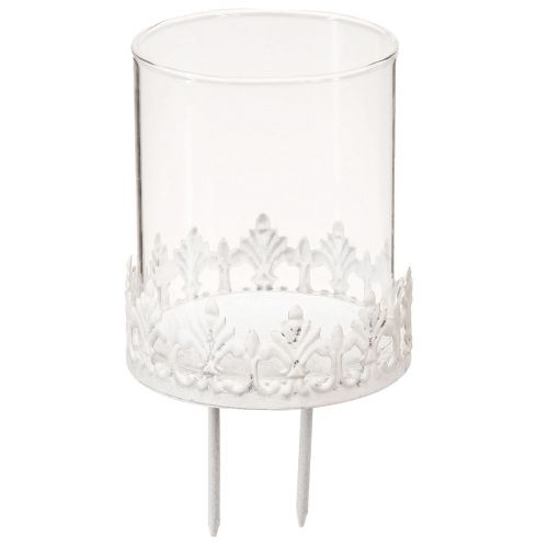 Floristik24 Gyertyatartó tövis gyertyatartóval fehér H8cm 4 db