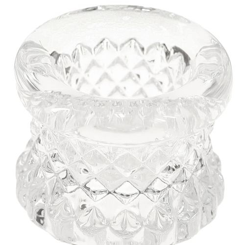 tételeket Gyertyatartó füllel kúpos gyertyákhoz üveg 10,5 cm átlátszó 4 db