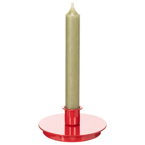 Kompakt piros fém gyertyatartók 10 cm-es kúpos gyertyákhoz, 2 darab | Floristik24.hu