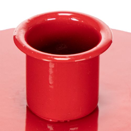 Kompakt piros fém gyertyatartók 10 cm-es kúpos gyertyákhoz, 2 darab | Floristik24.hu