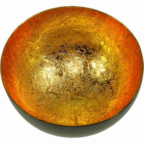 Floristik24 Asztali dekoráció Karácsonyi tál fekete arany Ø8cm H4cm