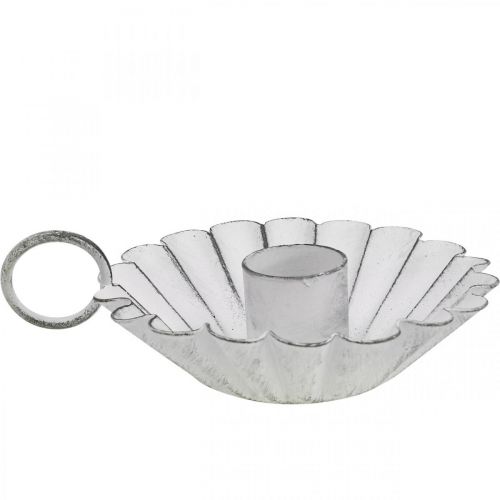 Floristik24 Gyertyatartó Shabby Chic White Metal Deco Ø9,5cm H3cm