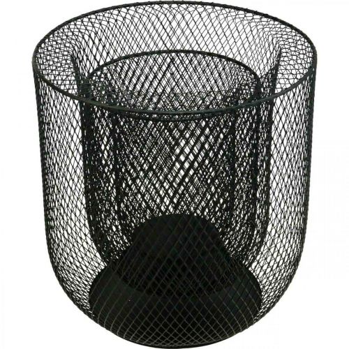 tételeket Gyertyatartó fekete fém drótkosár Ø28,5/18cm 2 db-os készlet