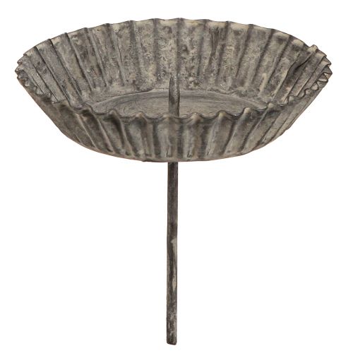 Dugaszolható gyertyatartó oszlopos gyertyákhoz szürke Ø9,5cm 4db