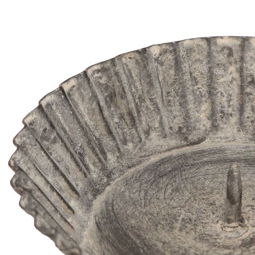 Floristik24 Dugaszolható gyertyatartó oszlopos gyertyákhoz szürke Ø9,5cm 4db