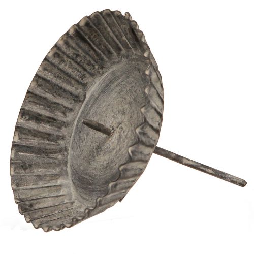 Floristik24 Dugaszolható gyertyatartó oszlopos gyertyákhoz szürke Ø9,5cm 4db