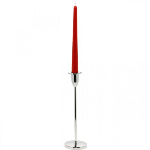 Floristik24 Gyertyatartó ezüst fém díszítésű gyertyatartó modern H26cm