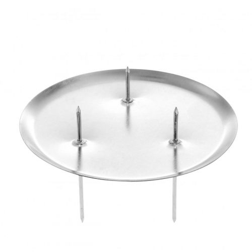 Floristik24 Gyertyatartó adventi koszorúhoz, karácsonyhoz, ragasztós gyertya dekoráció ezüst Ø10cm 4db