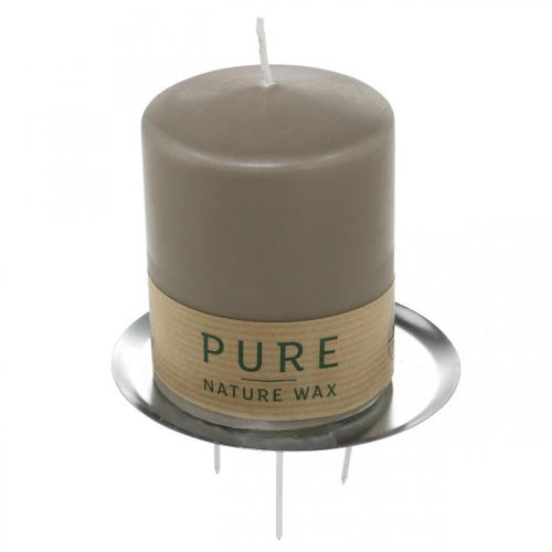 Floristik24 Gyertyatartó adventi koszorúhoz, karácsonyhoz, ragasztós gyertya dekoráció ezüst Ø10cm 4db