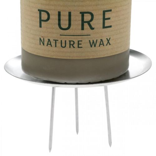 Floristik24 Gyertyatartó adventi koszorúhoz, karácsonyhoz, ragasztós gyertya dekoráció ezüst Ø8cm 4db