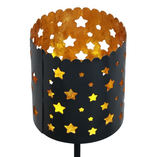 Floristik24 Gyertyatartó Adventi koszorú fekete arany ragasztáshoz Ø6cm 4db