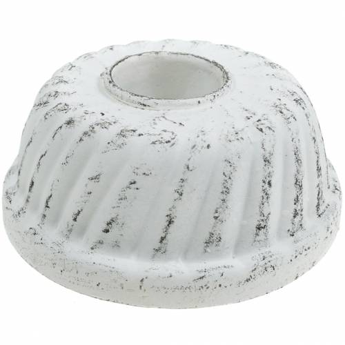 Floristik24 Gyertyatartó Bundt tortaforma Shabby Chic fehér Ø7.2cm M3cm 2db