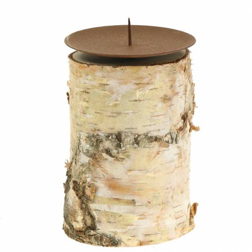 Floristik24 Nyírfa gyertyatartó Ø8cm H14cm
