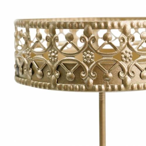 Floristik24 Virágos gyertyatartók arany Ø7,4cm H12,5cm 4db antik megjelenéshez