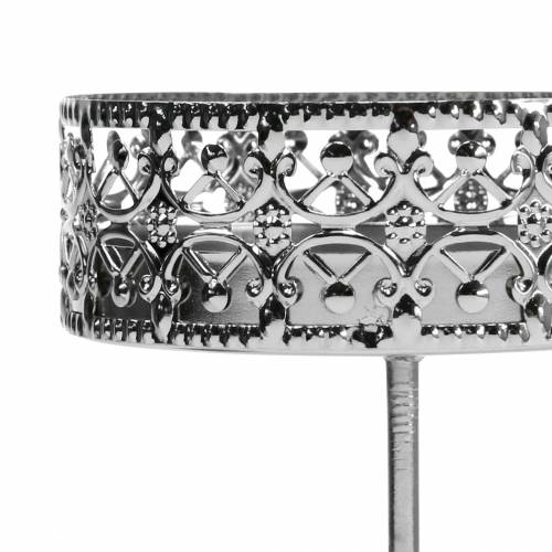 tételeket Virágos gyertyatartók ezüst Ø7,4cm H12,5cm antik megjelenésű konnektorba való csatlakoztatáshoz 4 db