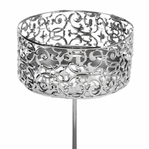 tételeket Virágos gyertyatartók ezüst csatlakoztatáshoz Ø8,8cm H13,7cm 4 darab antik megjelenés