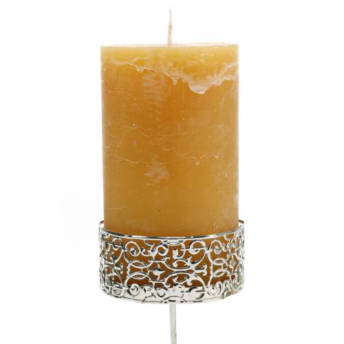 tételeket Virágos gyertyatartók ezüst csatlakoztatáshoz Ø8,8cm H13,7cm 4 darab antik megjelenés