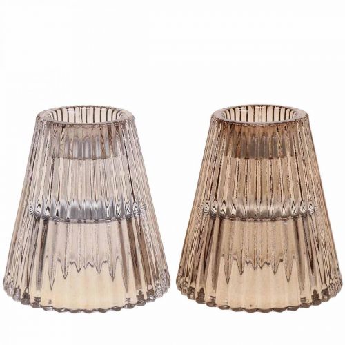 Gyertyatartó üveg Rúd gyertyatartó üveg Ø5,5cm H6,5cm 2db