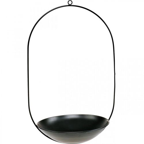 Dekoratív tál fekete fémgyűrű felakasztására Scandi dekoráció 28 × 54 cm