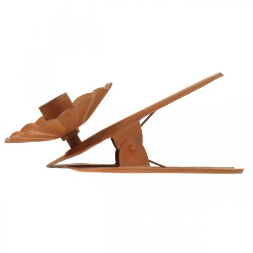 Floristik24 Gyertyatartó rögzítéshez, Advent, gyertya dekoráció fém patinából Ø8,5cm L16cm