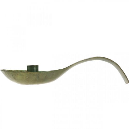 Floristik24 Gyertyatartó fém antik megjelenésű patinás kanál 25x11x5cm