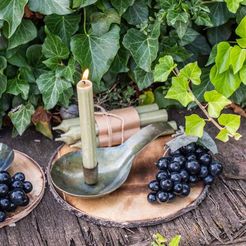 Floristik24 Gyertyatartó fém antik megjelenésű patinás kanál 25x11x5cm