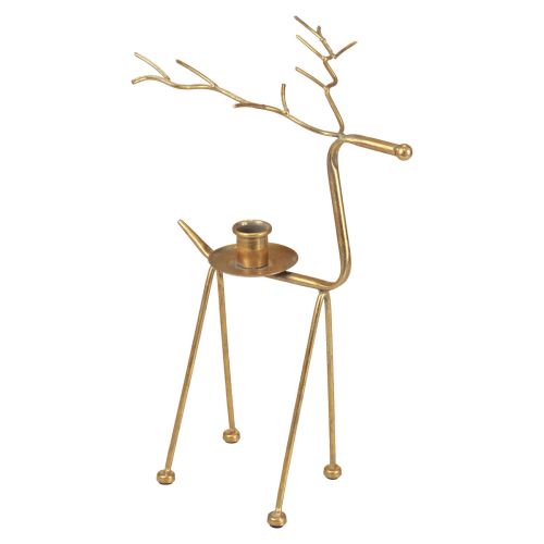 Floristik24 Gyertyatartó fém szarvas dekoratív gyertyatartó H38,5cm