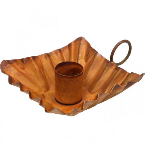 Floristik24 Gyertyatartó vintage kúpos gyertyákhoz fém rozsda megjelenés 9cm 6db