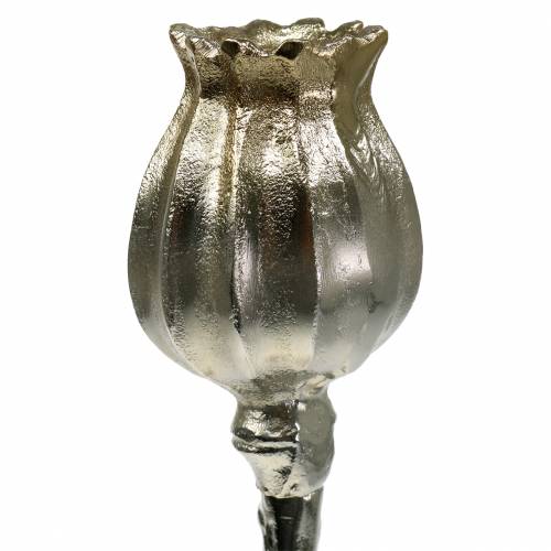 Floristik24 Gyertyatartó mákvirágos pezsgő H49cm