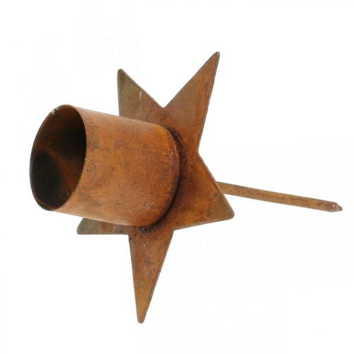 tételeket Csillagos gyertyatartó felragasztásra, rozsdás adventi dekoráció, 6 cm, 4 darab