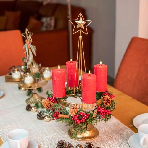 tételeket Gyertyatartó Oszlop Gyertya Star Gold Ø23cm H49,5cm