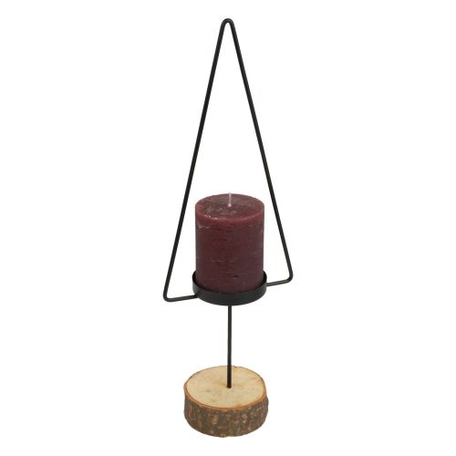 Floristik24 Gyertyatartó karácsonyi, teamécses tartó fém fekete 37cm