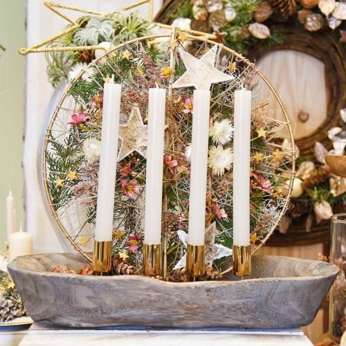Floristik24 Arany gyertyatartó pálcikás gyertyákhoz Ø2,2cm 4 db