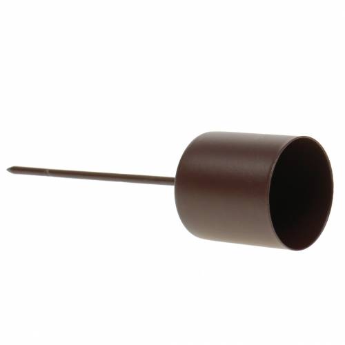 Floristik24 Gyertyatartó pálcikás gyertyákhoz barna Ø3,7cm H14cm 4db
