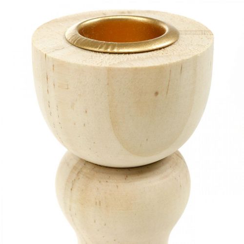 tételeket Gyertyatartó fa asztaldísz kúpos gyertyákhoz H17cm 2 db